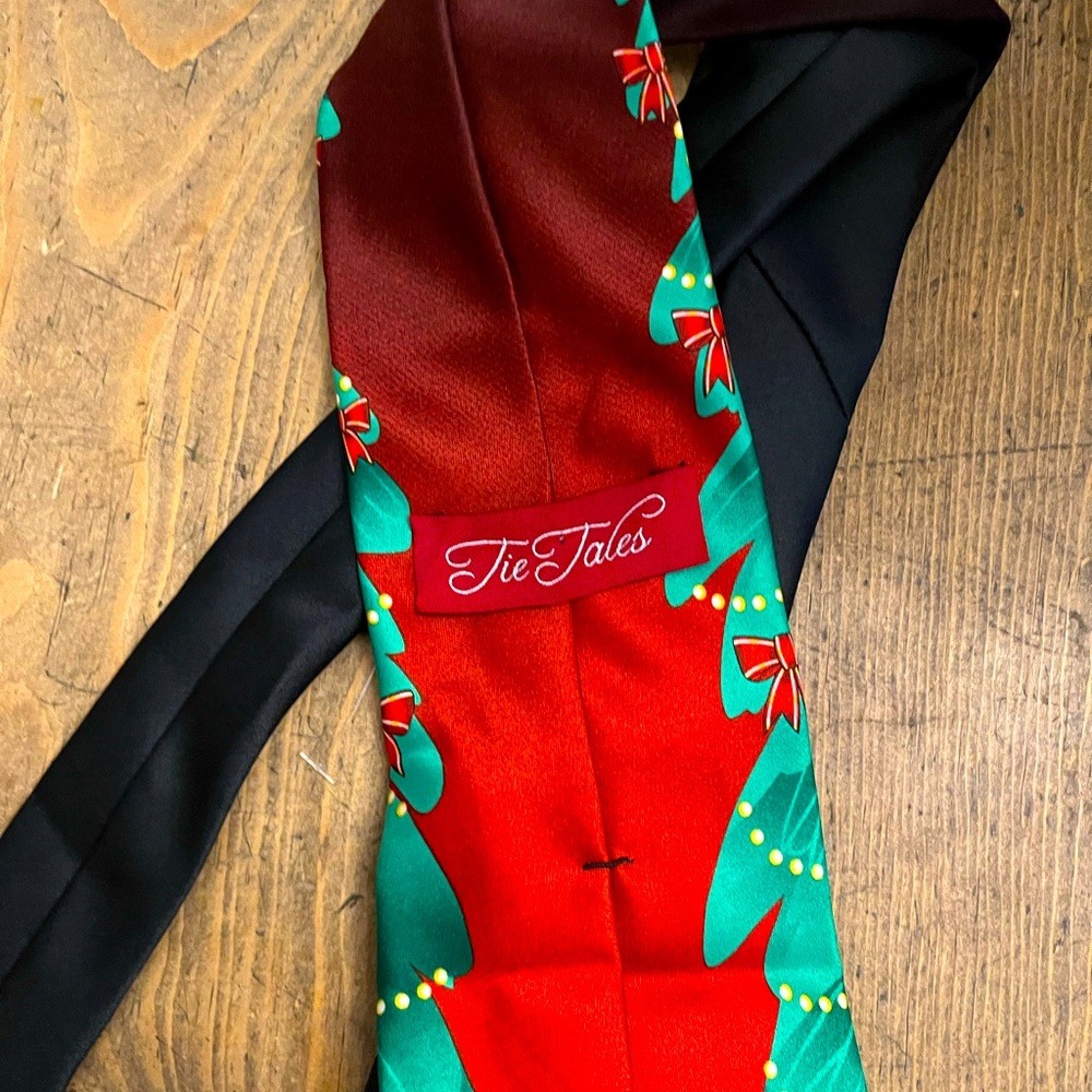 Decorated Christmas Tree Necktie Holiday Tie - Picture 2 of 2